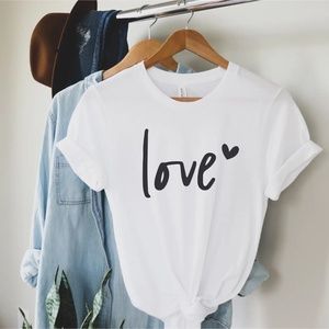 Love Short Sleeve White Tee